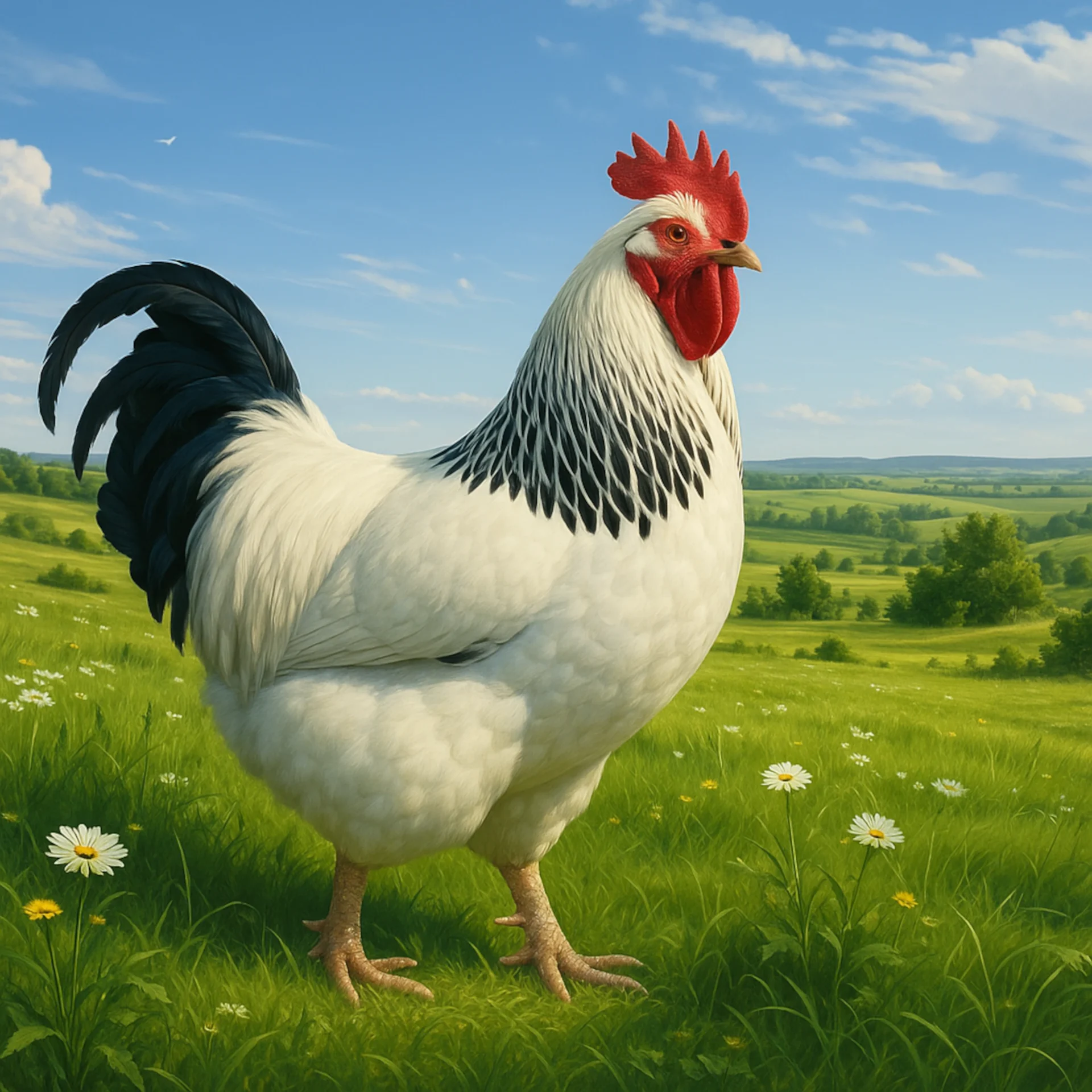 Sussex Hahn Realismus Illustration
