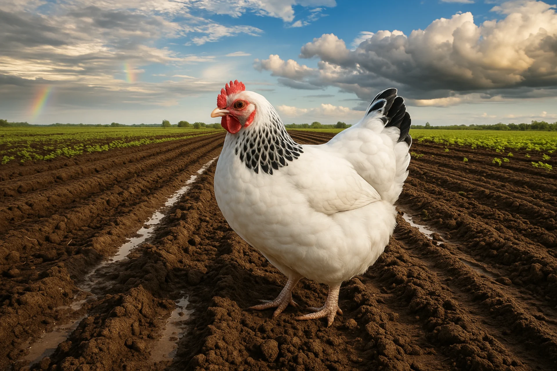 Sussex Huhn Realismus Illustration